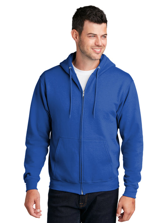 Men's 2-Pocket Core Fleece Full-Zip Hooded Sweatshirt - PC78ZH - Royal