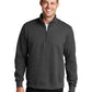 Men's Pocketless 1/4-Zip Fleece Sweatshirt - PC850Q - Dark Heather Grey