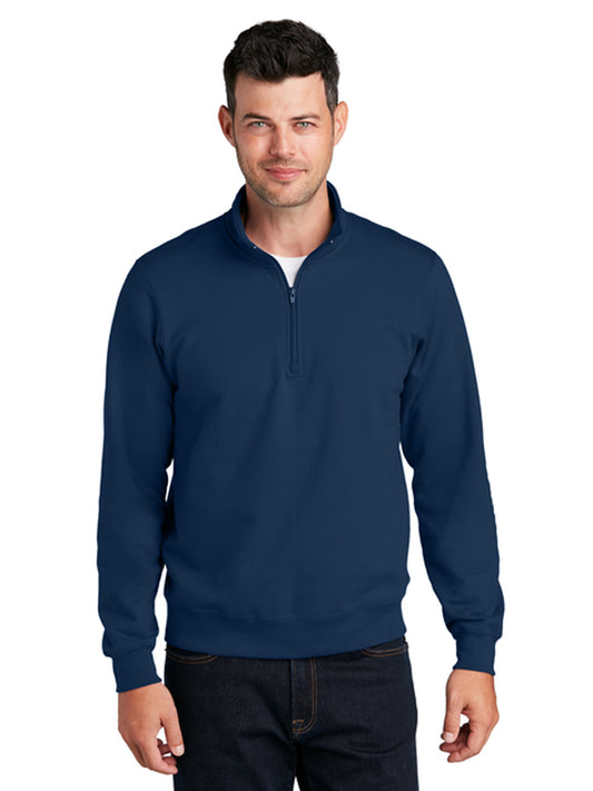 Men's Pocketless 1/4-Zip Fleece Sweatshirt - PC850Q - Team Navy
