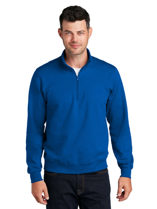 Men's Pocketless 1/4-Zip Fleece Sweatshirt - PC850Q - True Royal