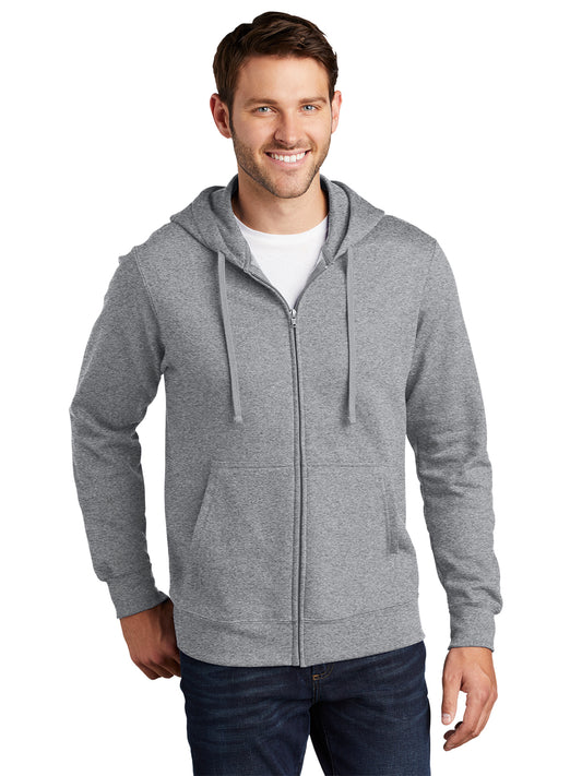 Men's Fleece Full-Zip Hooded Sweatshirt - PC850ZH - Athletic Heather