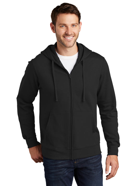 Men's Fleece Full-Zip Hooded Sweatshirt - PC850ZH - Jet Black
