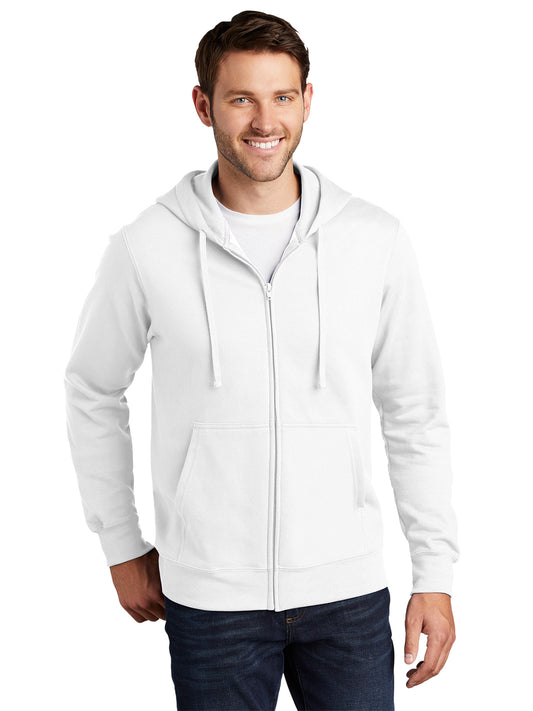 Men's Fleece Full-Zip Hooded Sweatshirt - PC850ZH - White