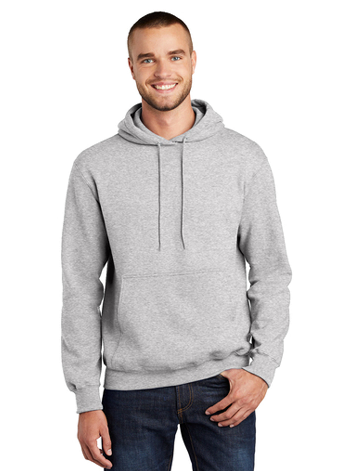 Men's 1-Pocket Fleece Hooded Sweatshirt - PC90H - Ash