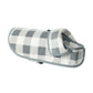Checkered Pattern Pet Fleece Jacket - PE100 - Marshmallow/ Monument Grey Buffalo Check