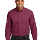 Men's Long Sleeve Easy Case Shirt - S608ES - Burgundy/Light Stone