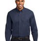 Men's Long Sleeve Easy Case Shirt - S608ES - Navy/Light Stone