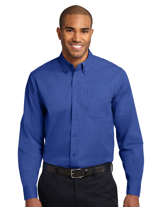 Men's Long Sleeve Easy Case Shirt - S608ES - Royal/Classic Navy