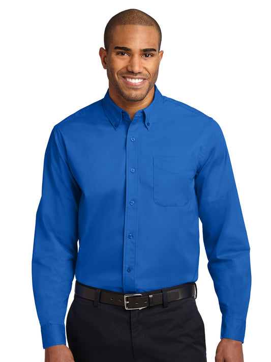 Men's Long Sleeve Easy Case Shirt - S608ES - Strong Blue