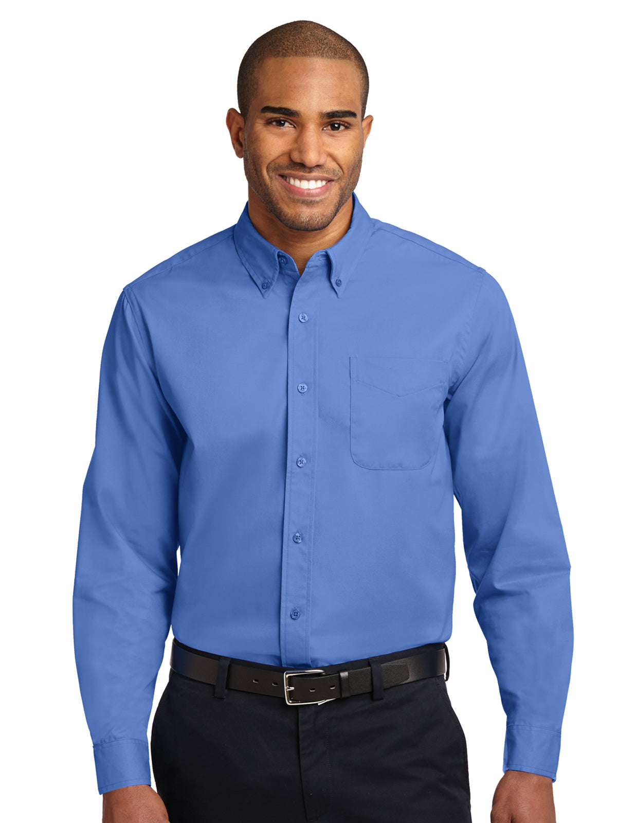 Men's Long Sleeve Easy Case Shirt - S608ES - Ultramarine Blue