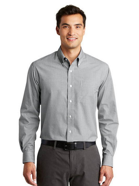 Men's Plaid Pattern Easy Care Shirt