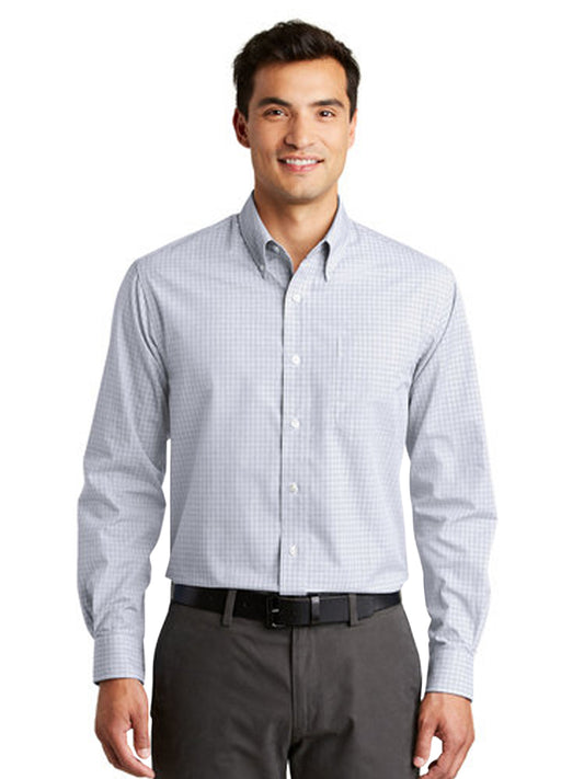 Men's Plaid Pattern Easy Care Shirt