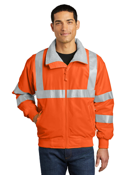 Men's Enhanced Visibility Jacket - SRJ754 - Safety Orange/Reflective