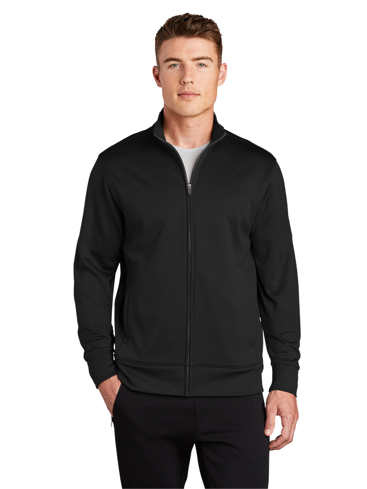 Men's Sport-Wick Fleece Full-Zip Jacket - ST241 - Black