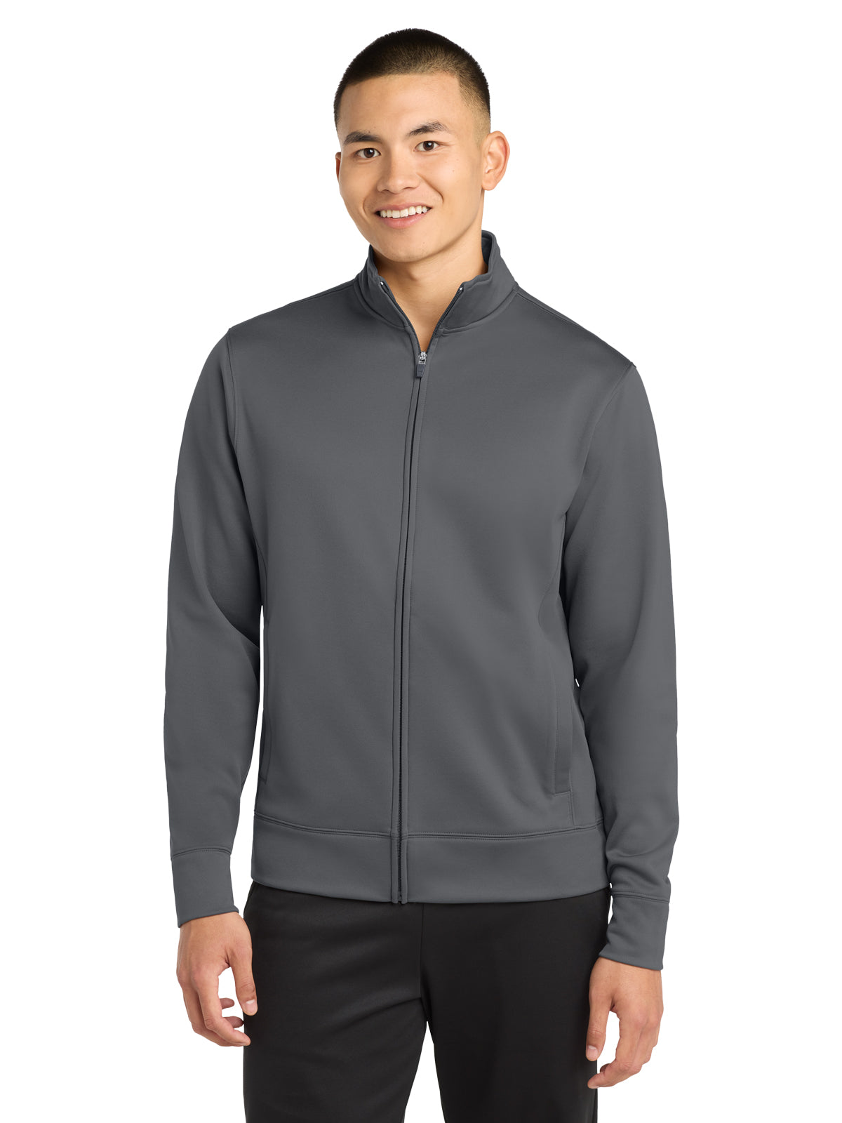 Men's Sport-Wick Fleece Full-Zip Jacket - ST241 - Dark Smoke Grey