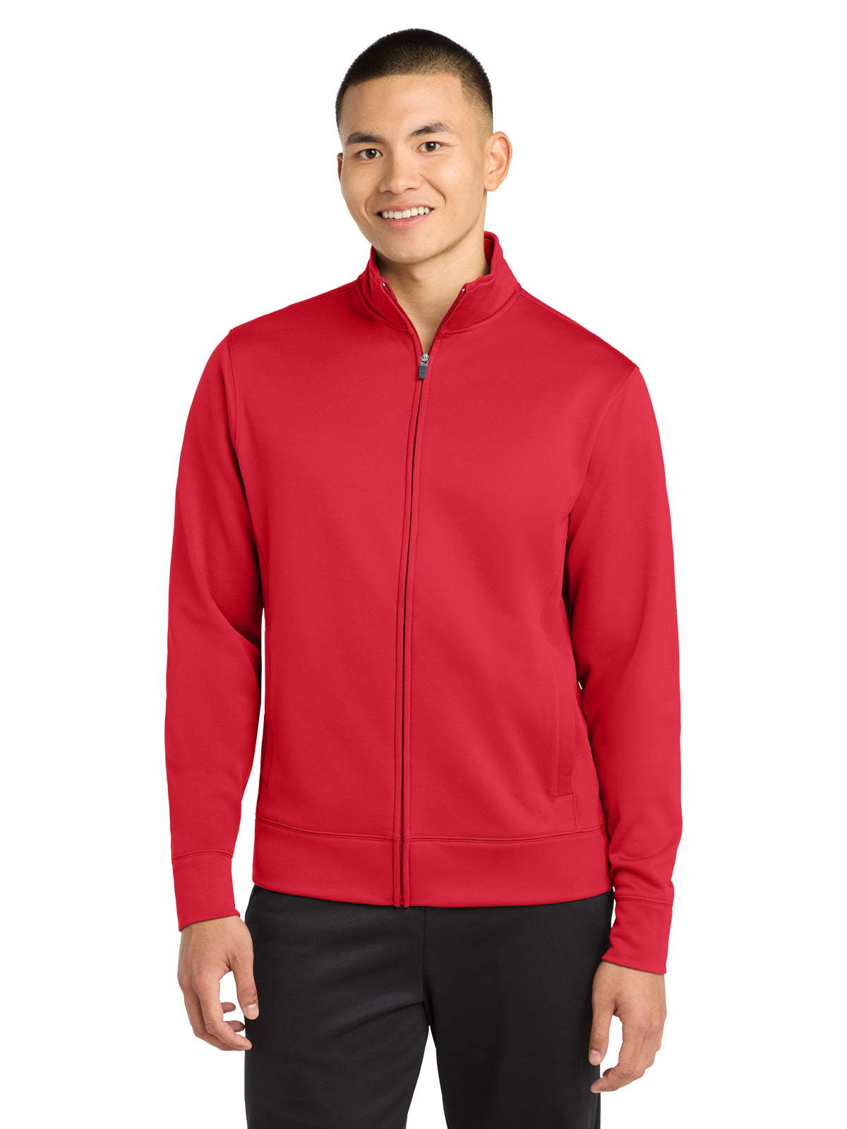 Men's Sport-Wick Fleece Full-Zip Jacket - ST241 - Deep Red