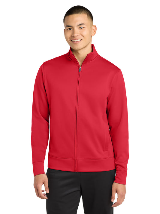Men's Sport-Wick Fleece Full-Zip Jacket - ST241 - Deep Red