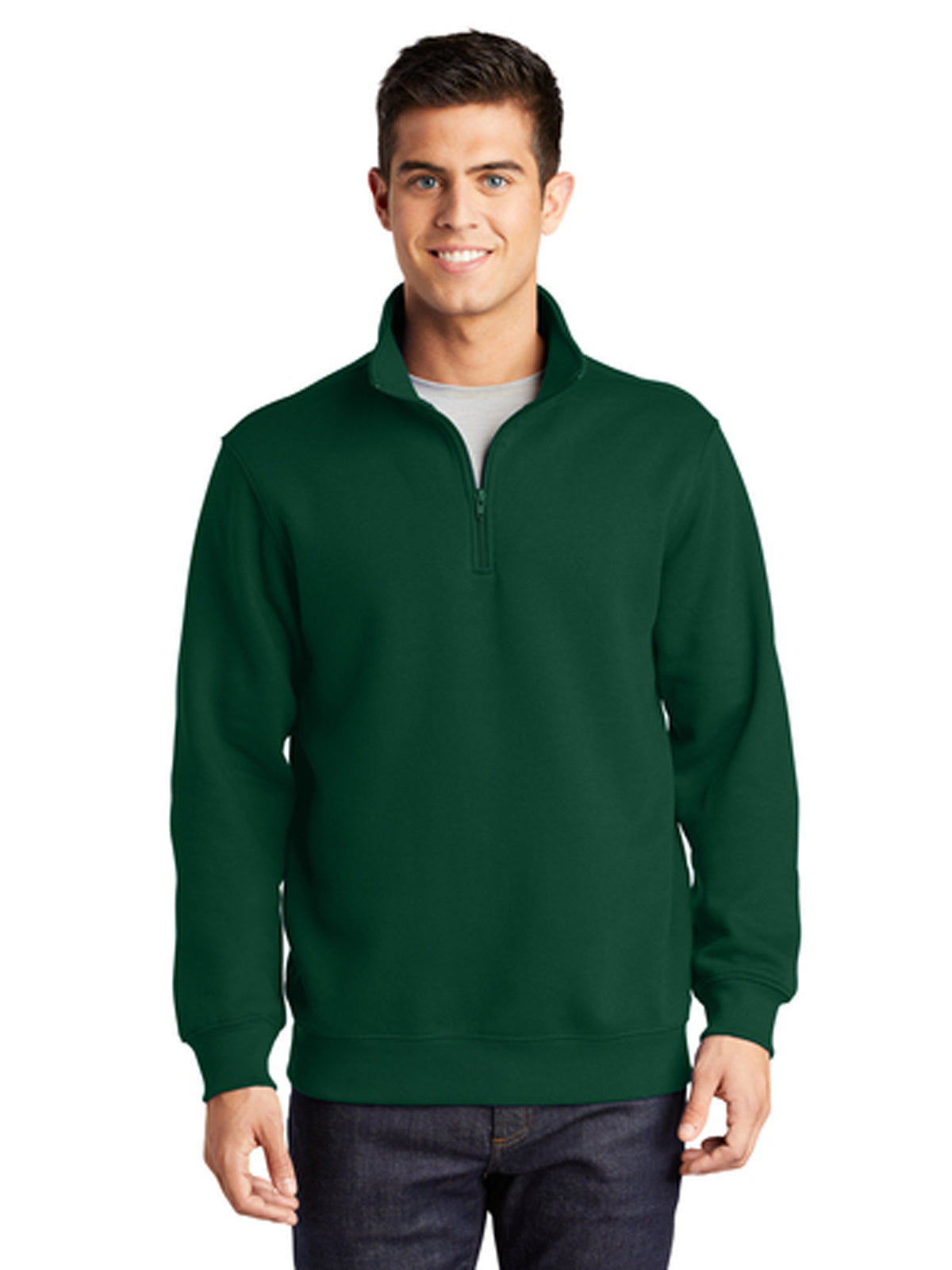Men's 1/4-Zip Sweatshirt - ST253 - Forest Green