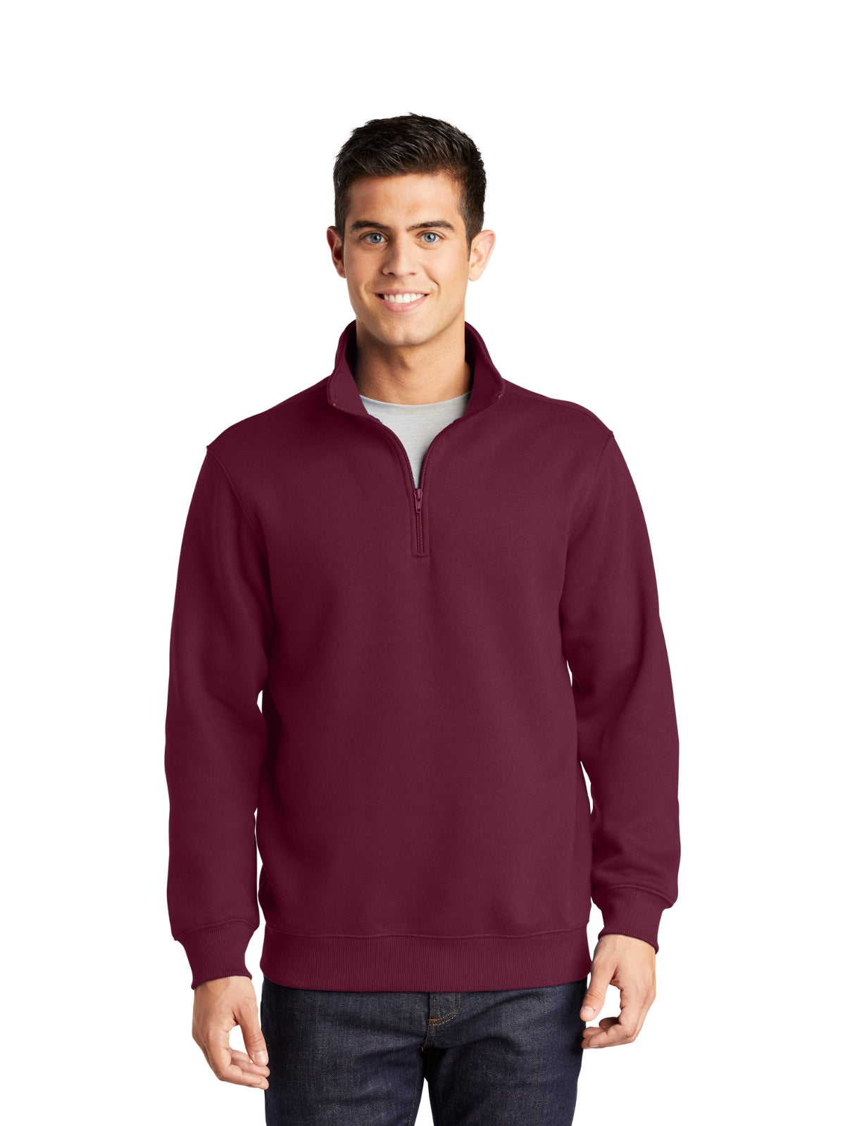 Men's 1/4-Zip Sweatshirt - ST253 - Maroon