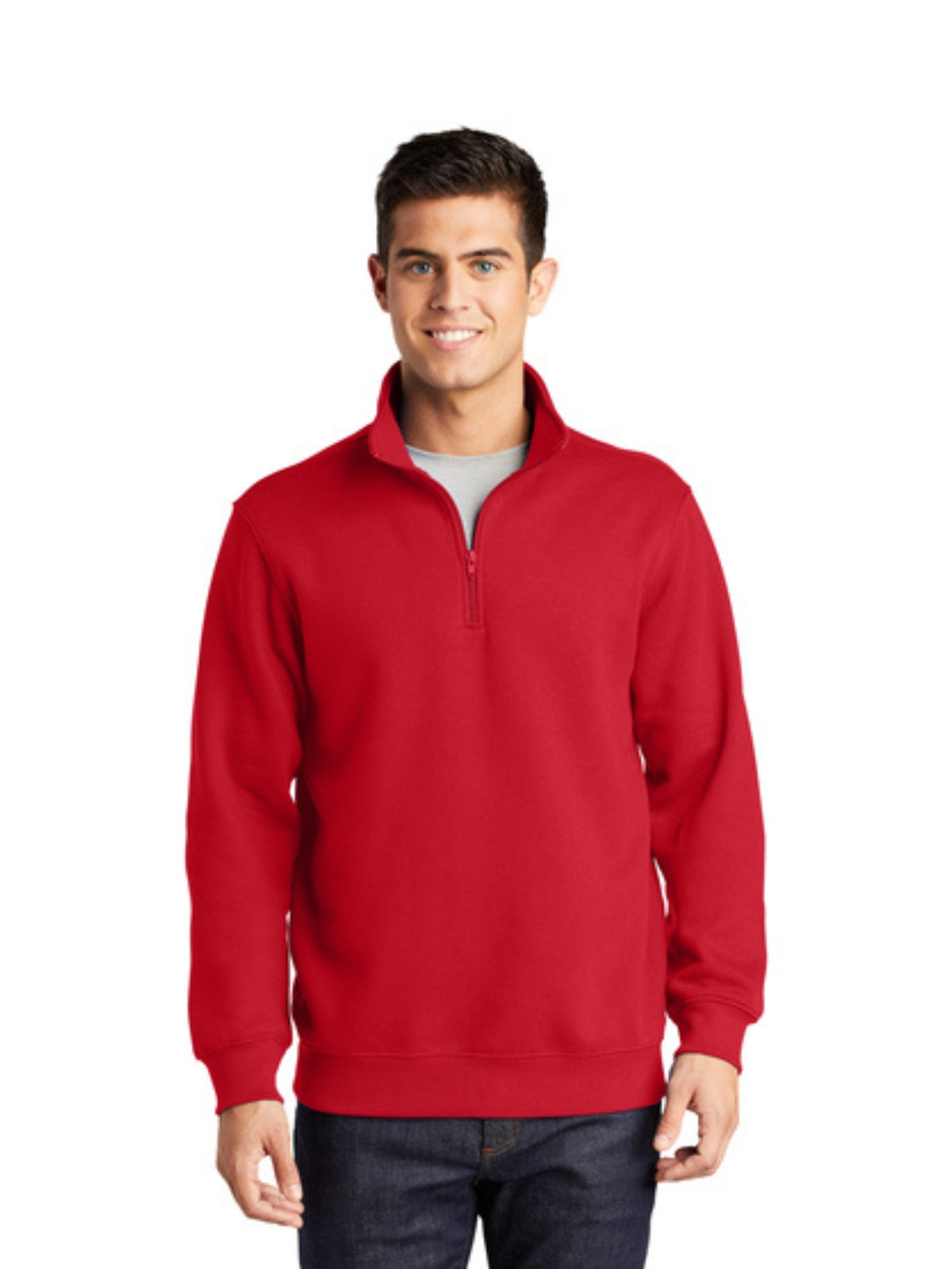 Men's 1/4-Zip Sweatshirt - ST253 - True Red