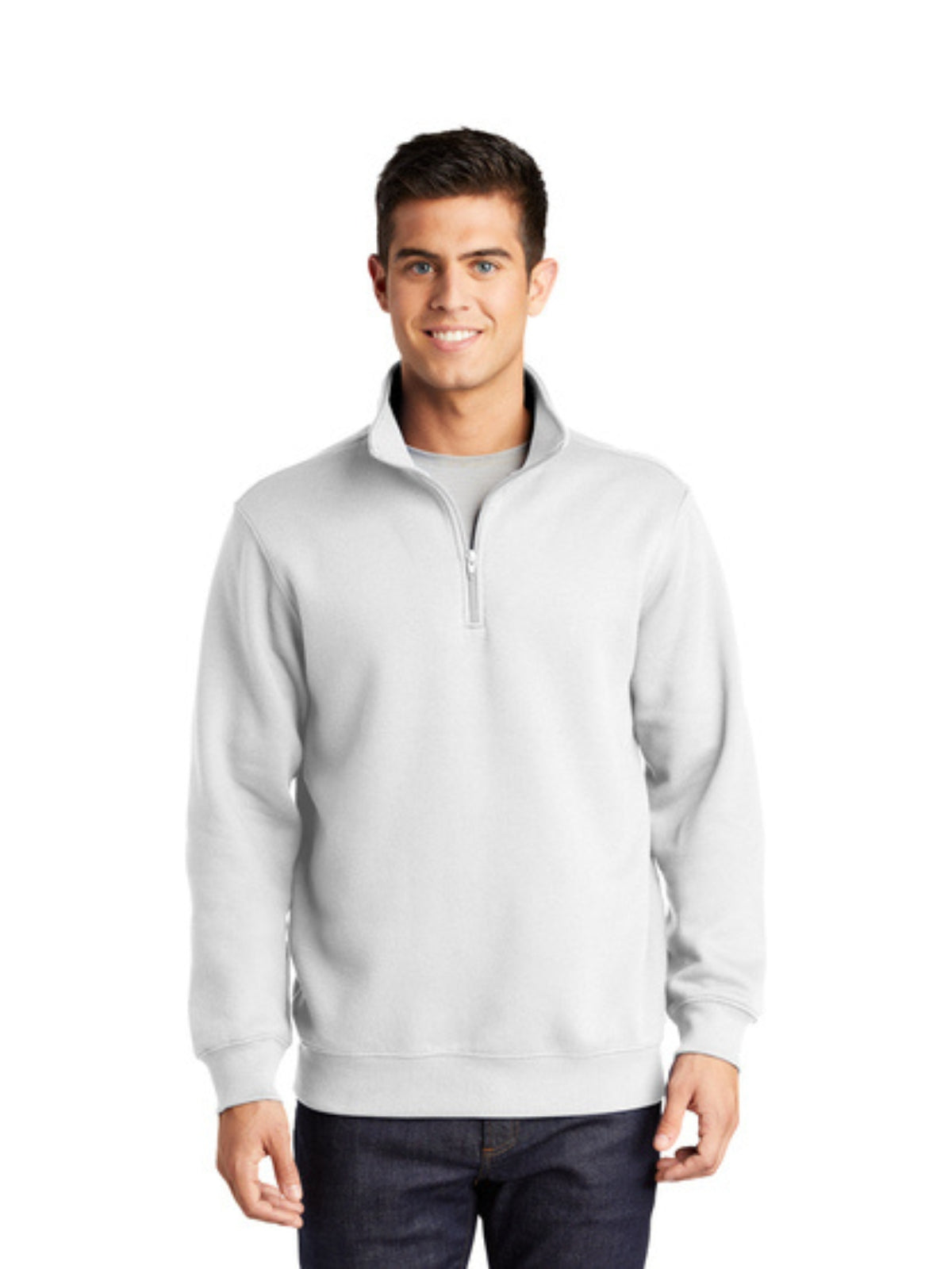 Men's 1/4-Zip Sweatshirt - ST253 - White