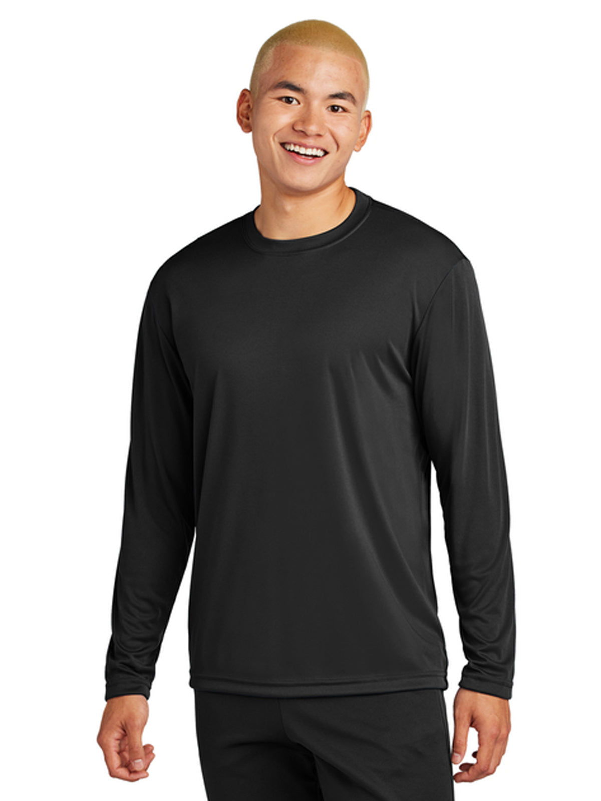 Men's Pocketless Long Sleeve Tee - ST350LS - Black