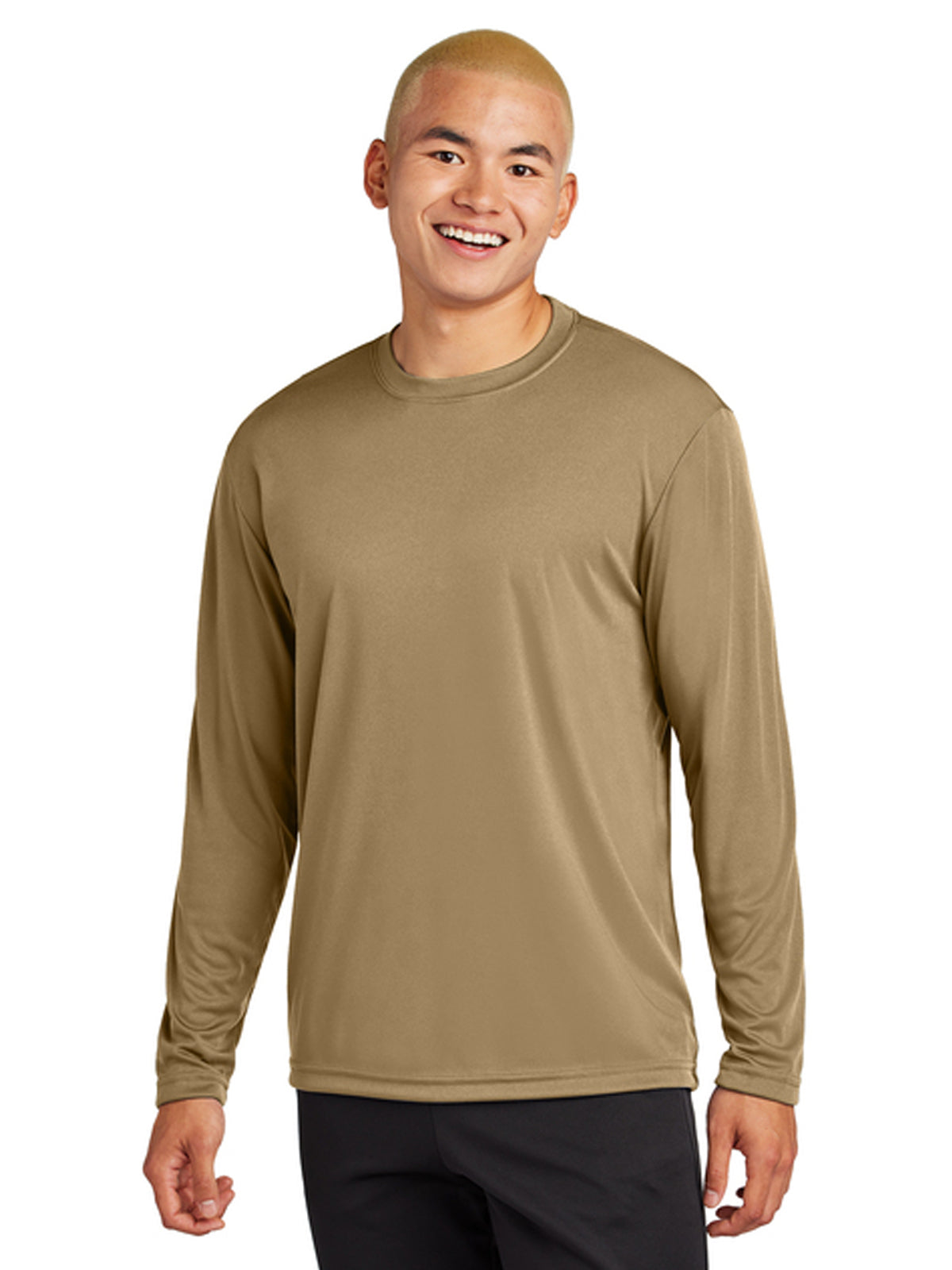 Men's Pocketless Long Sleeve Tee - ST350LS - Coyote Brown