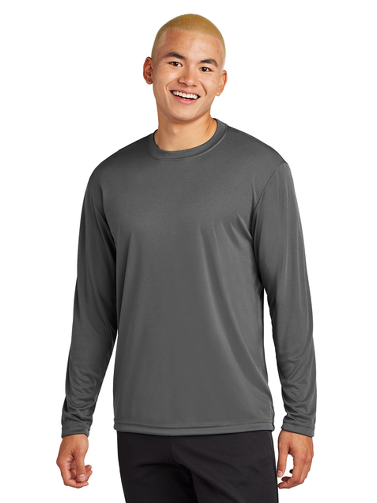 Men's Pocketless Long Sleeve Tee - ST350LS - Iron Grey