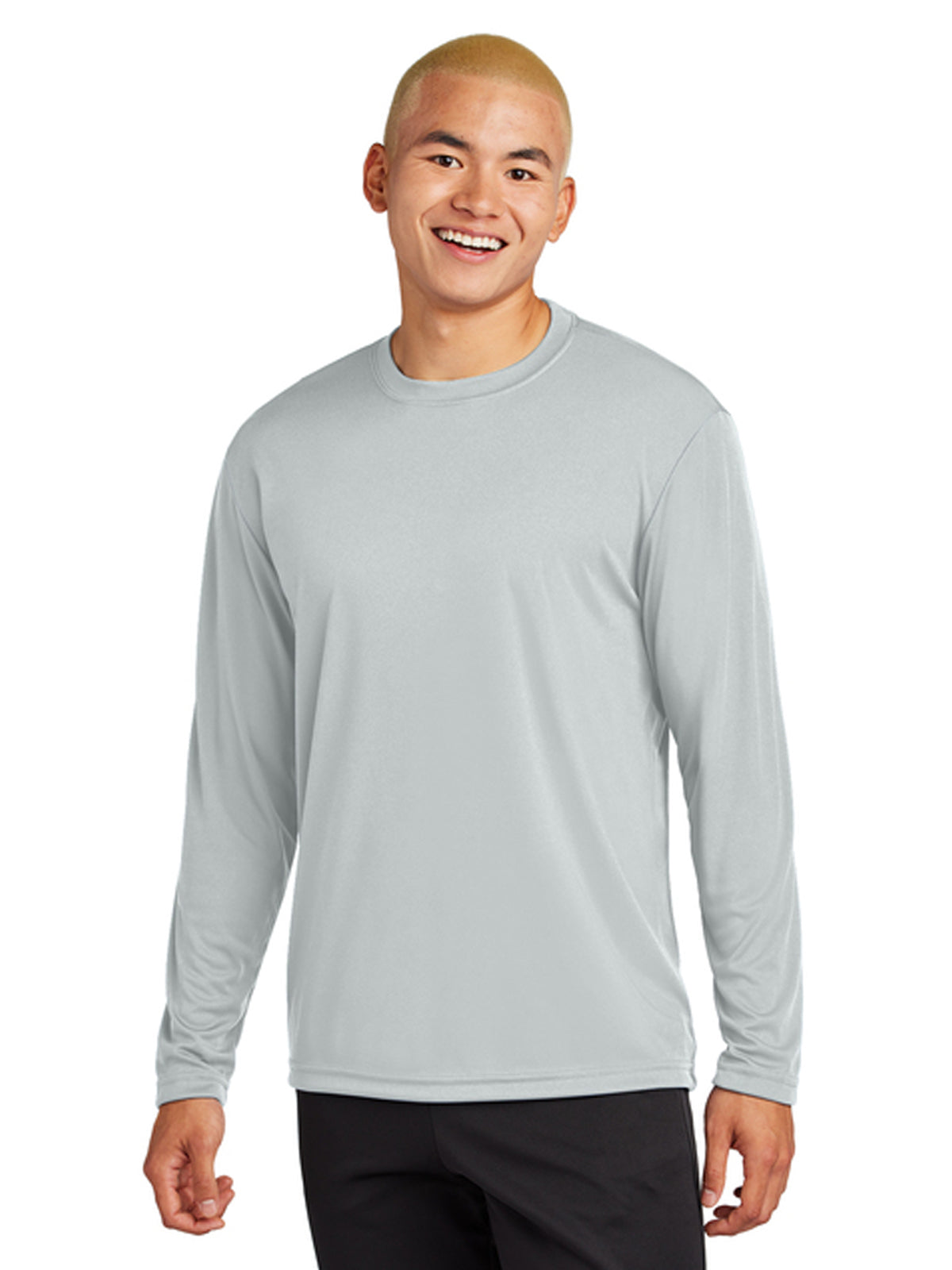 Men's Pocketless Long Sleeve Tee - ST350LS - Silver