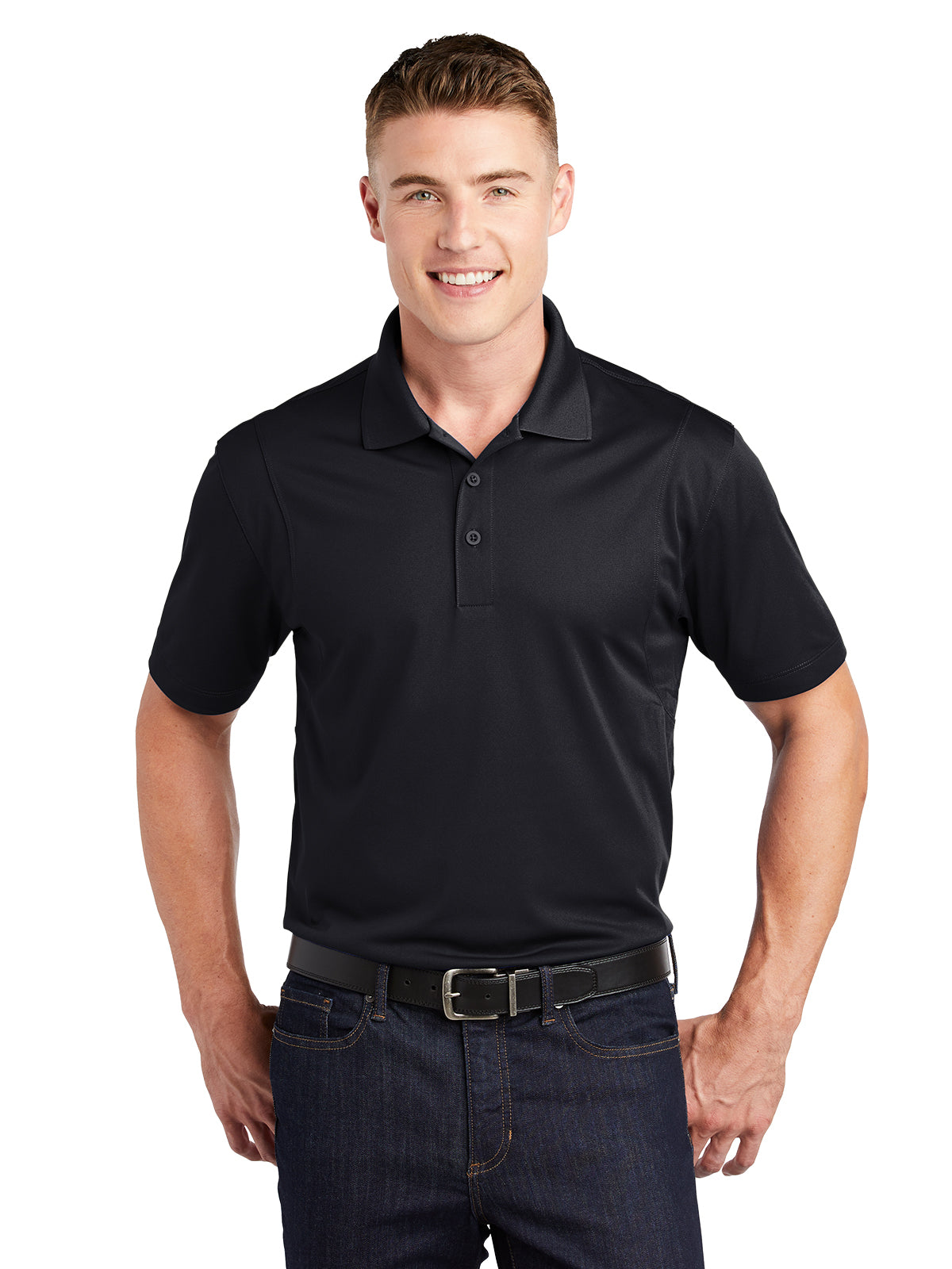 Men's Three-Button Micropique Polo