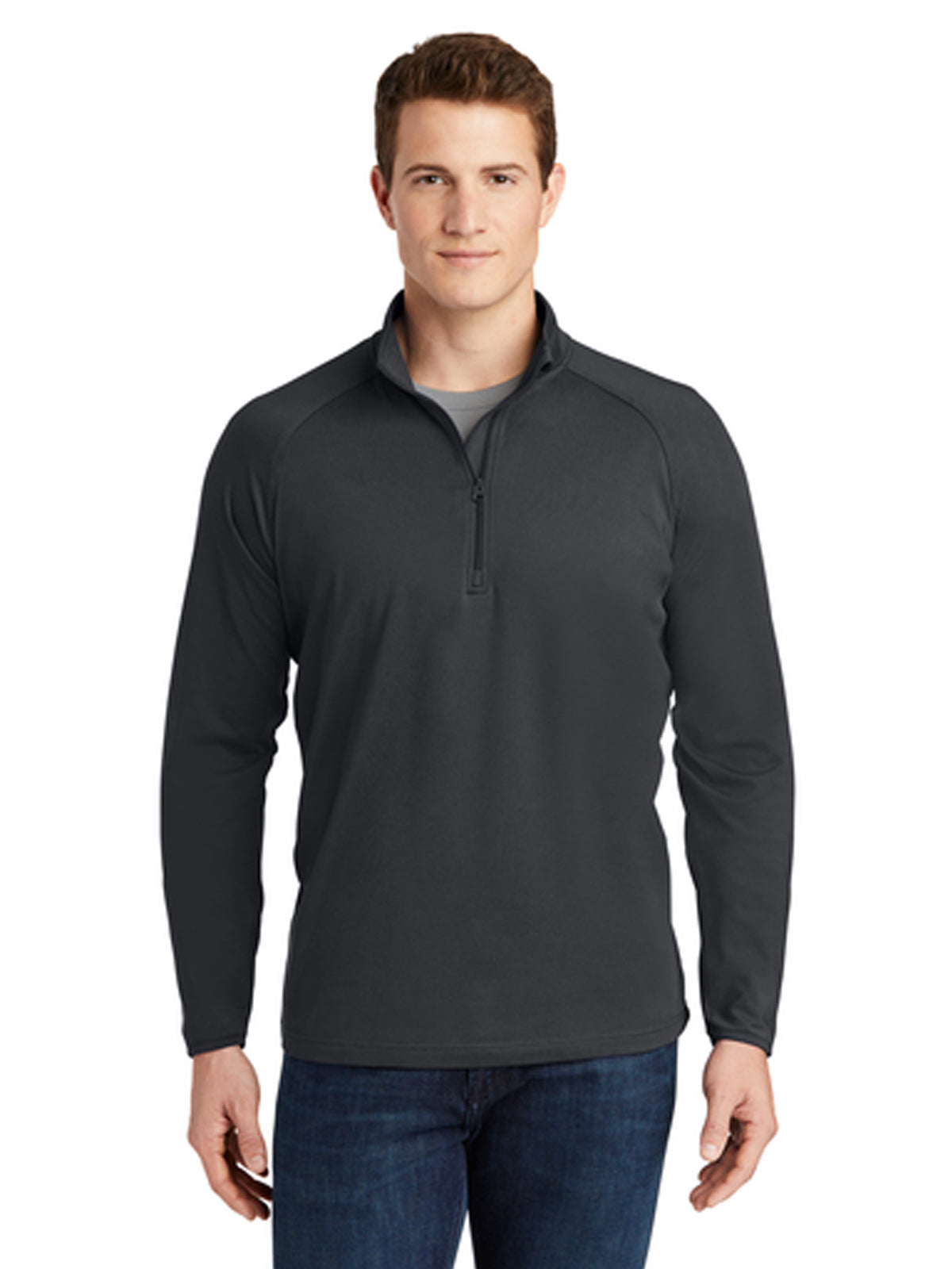 Men's Stretch 1/4-Zip Pullover - ST850 - Charcoal Grey