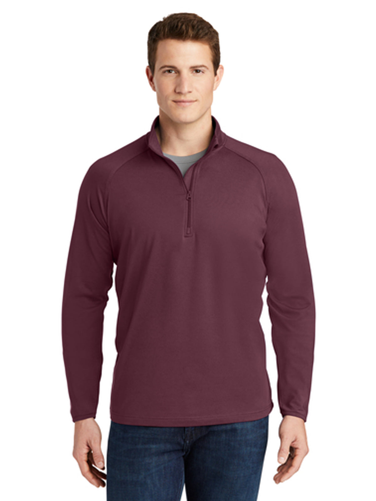 Men's Stretch 1/4-Zip Pullover - ST850 - Maroon