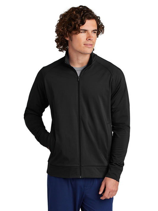 Men's Two-Pocket Sport-Wick Stretch Full-Zip Cadet Jacket - ST857 - Black