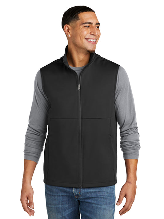 Men's 2-Pocket Soft Shell Vest - ST981 - Deep Black
