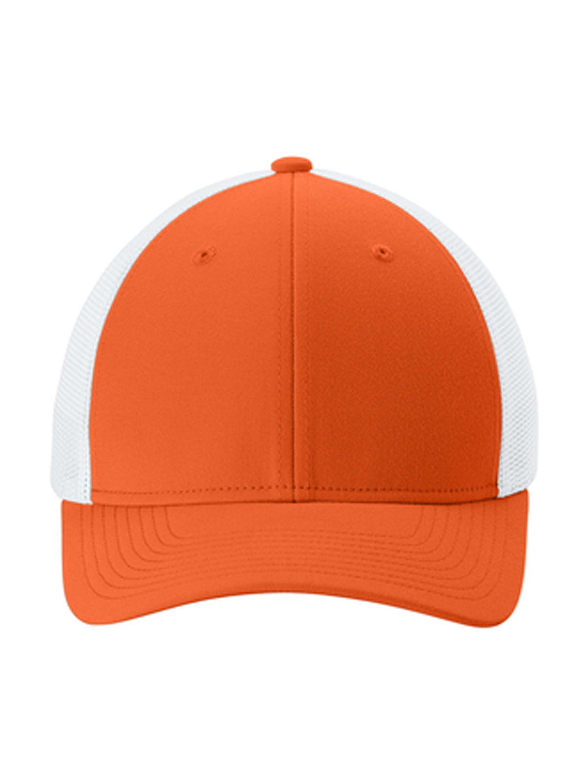 Moisture Wicking Stretch-Tek Mesh Back Cap - STC60 - Deep Orange/ White