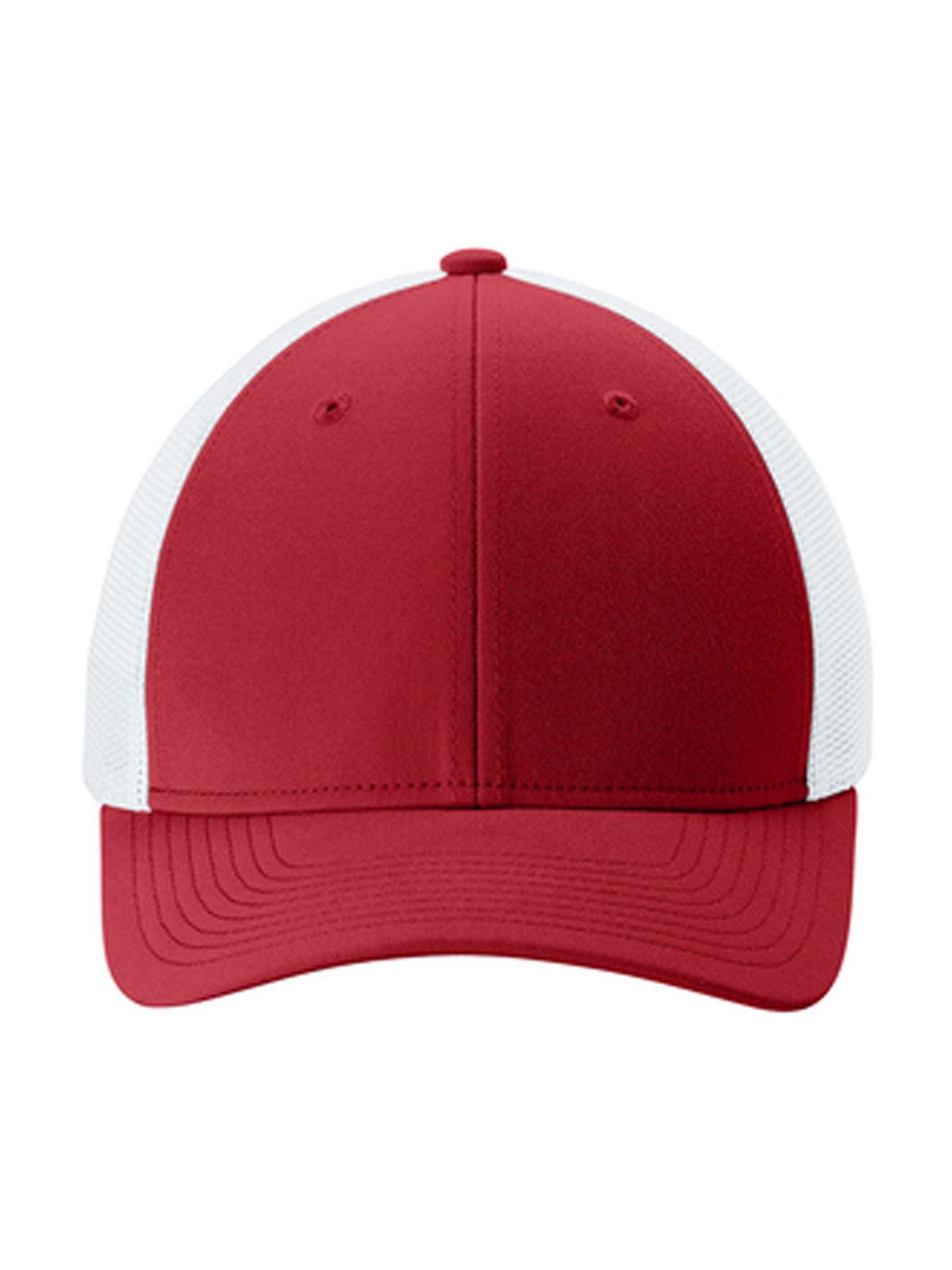 Moisture Wicking Stretch-Tek Mesh Back Cap - STC60 - Deep Red/ White