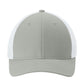 Moisture Wicking Stretch-Tek Mesh Back Cap - STC60 - Silver/ White