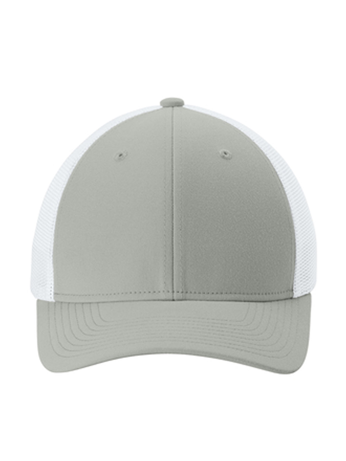 Moisture Wicking Stretch-Tek Mesh Back Cap - STC60 - Silver/ White
