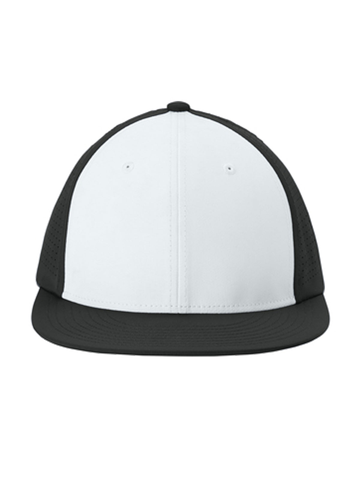 Moisture Wicking Pro-Cut Stretch-Tek Cap - STC64 - White/ Black/ Black