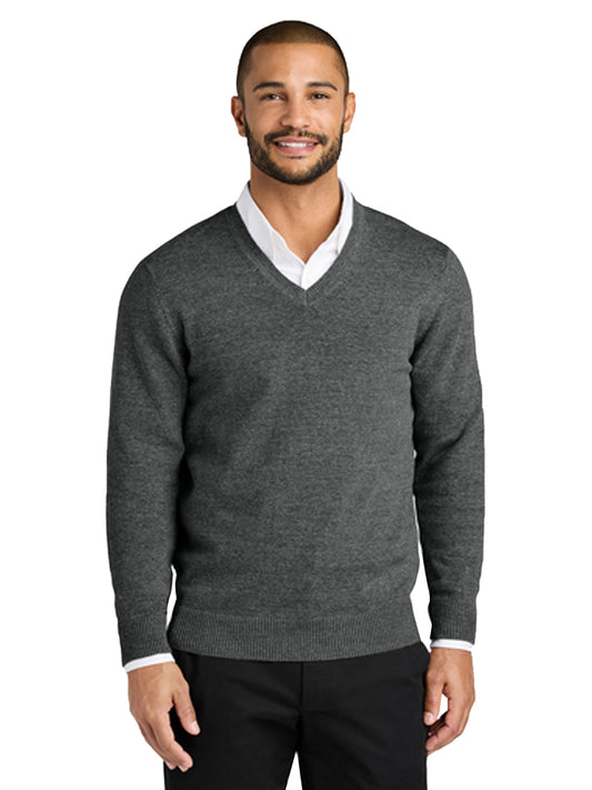Men's Pocketless V-Neck Sweater - SW2850 - Charcoal Heather