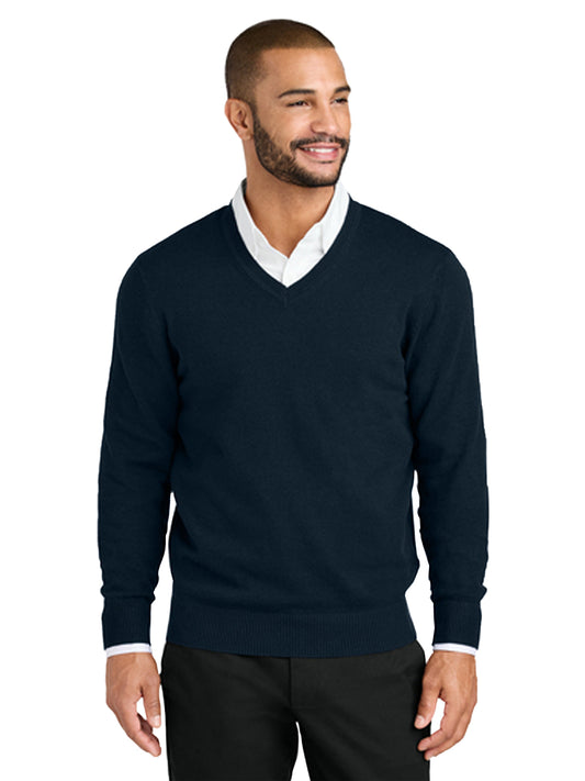Men's Pocketless V-Neck Sweater - SW2850 - River Blue Navy