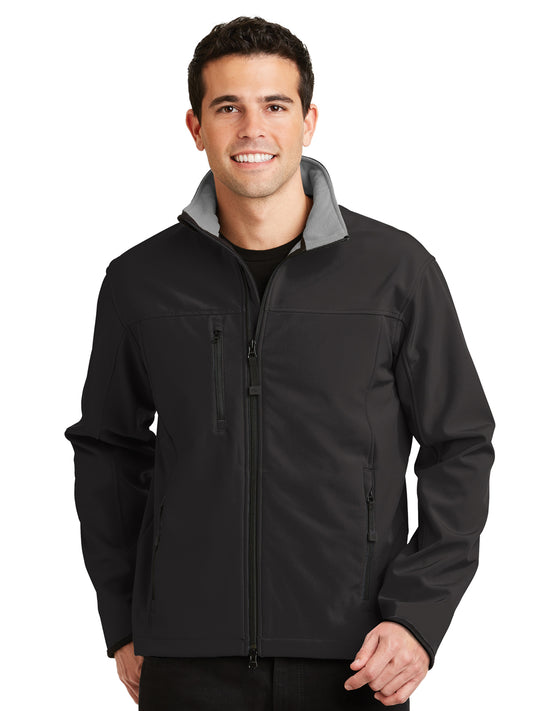 Men's Tall Glacier® Soft Shell Jacket - TLJ790 - Black/Chrome