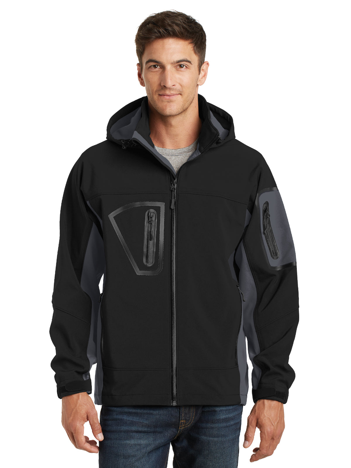 Men's Tall Waterproof Soft Shell Jacket - TLJ798 - Black/Graphite