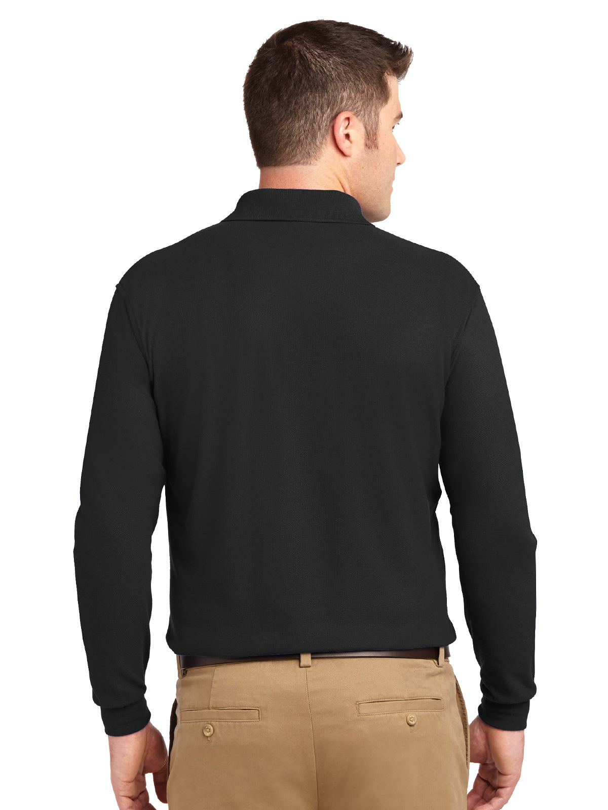 Men's Tall Silk Touch Long Sleeve Polo Shirt