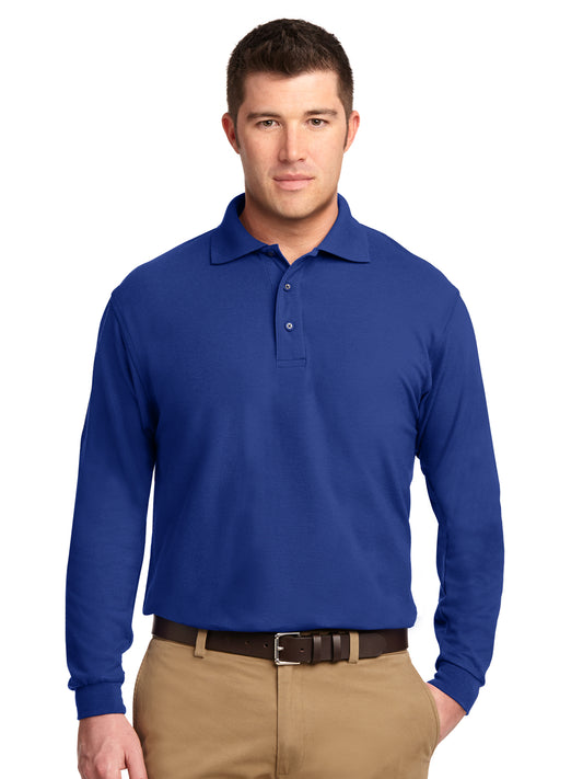 Men's Tall Silk Touch Long Sleeve Polo Shirt