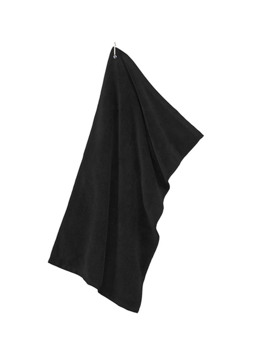 Grommeted Microfiber Golf Towel - TW530 - Black