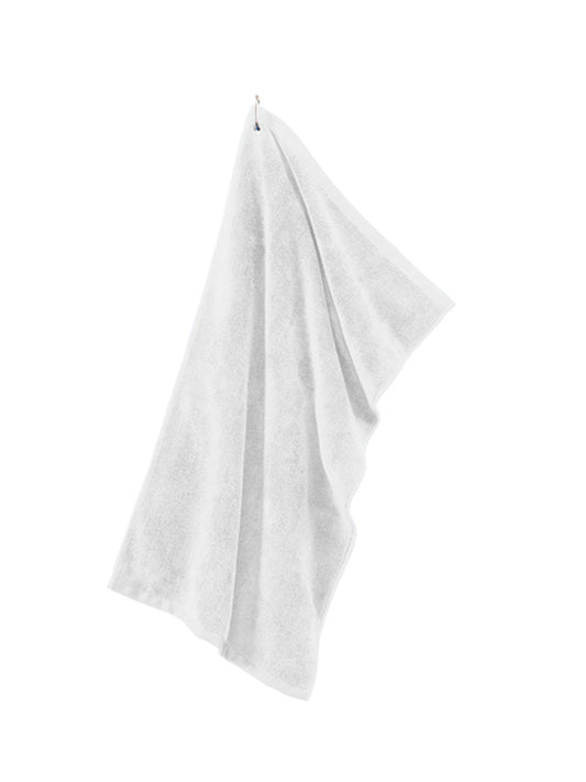 Grommeted Microfiber Golf Towel - TW530 - White