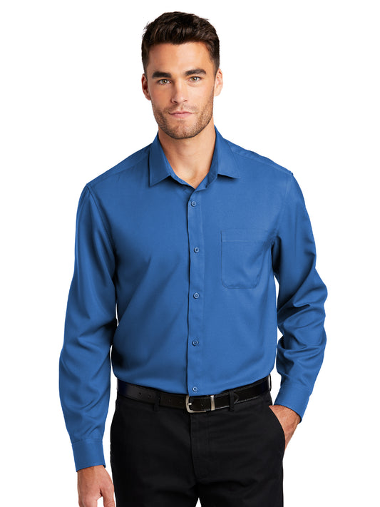 Men's Long Sleeve Button Up Performance Shirt - W401 - True Blue