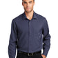 Men's Long Sleeve Button Up Performance Shirt - W401 - True Navy