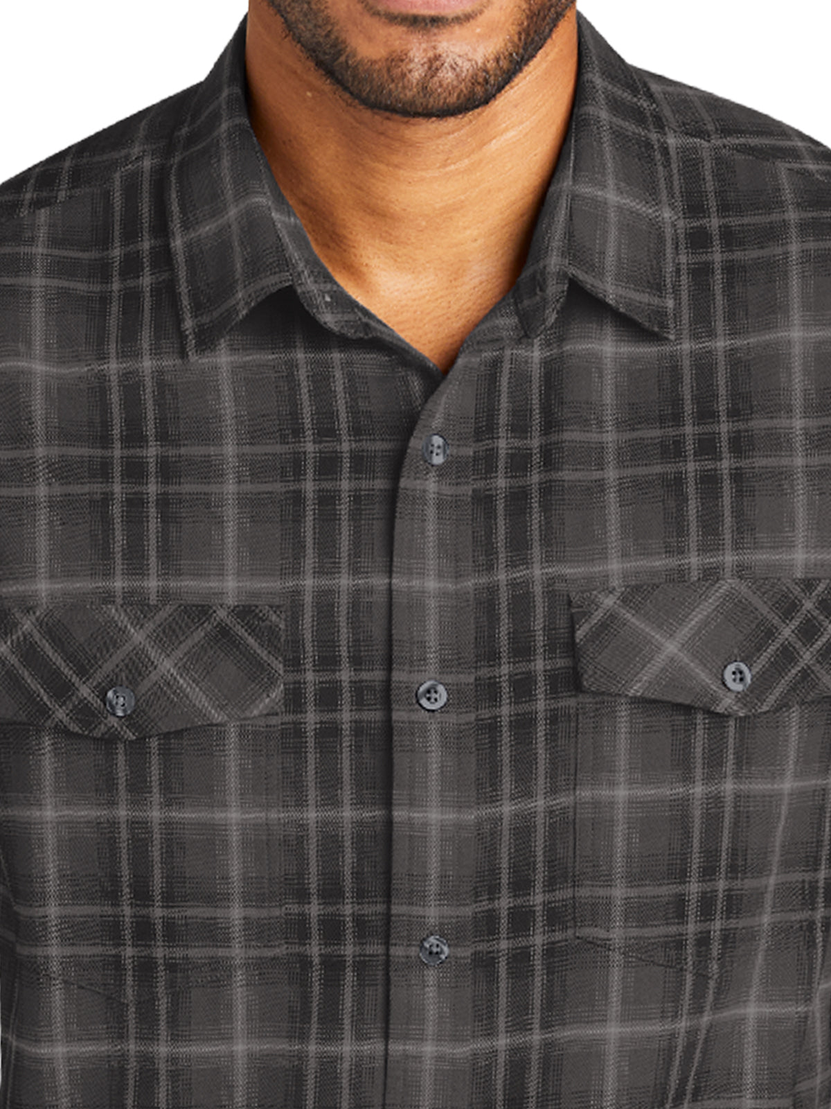 Men's Long Sleeve Ombre Plaid Shirt